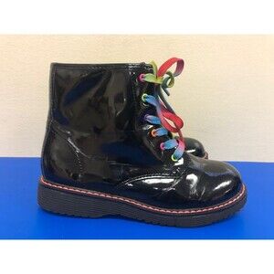 The Children’s Place Black Lace Up/zip  Ankle Big girls Boots, Size US 3